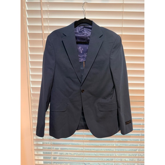 Ted Baker London Mens Blazer Size 40R Blue‎ Wool Blend Suit Jacket